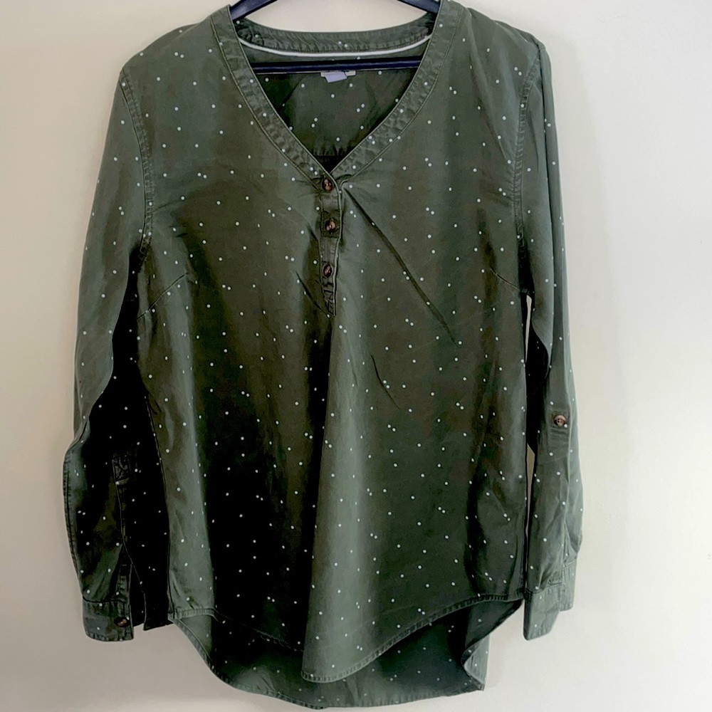 L.L. Bean long sleeve Tencel Lyocell v-neck top